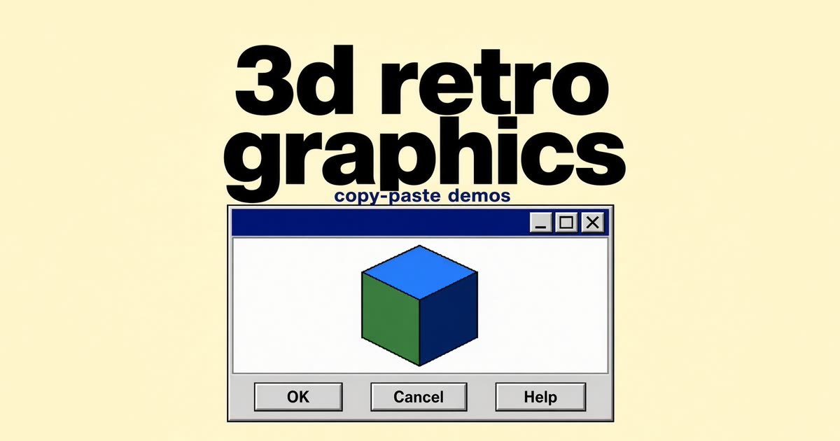 Capture d'écran de A CC0 museum of retro 3D tricks you can paste into a page