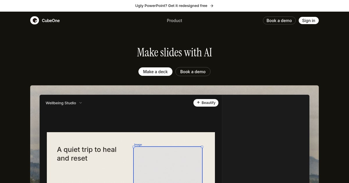 Capture d'écran de AI Slide Editor by CubeOne