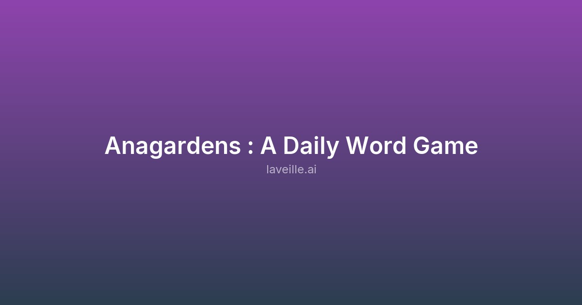 Capture d'écran de Anagardens : A Daily Word Game