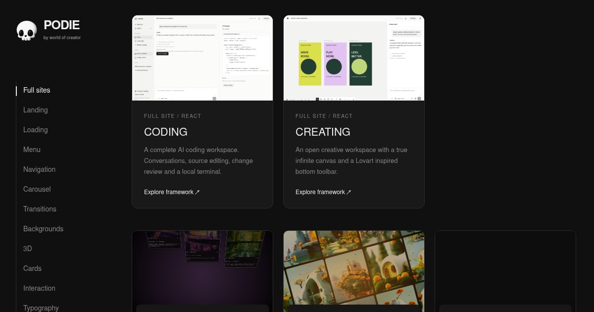 Capture d'écran de Animated UI components you can preview and install in one command