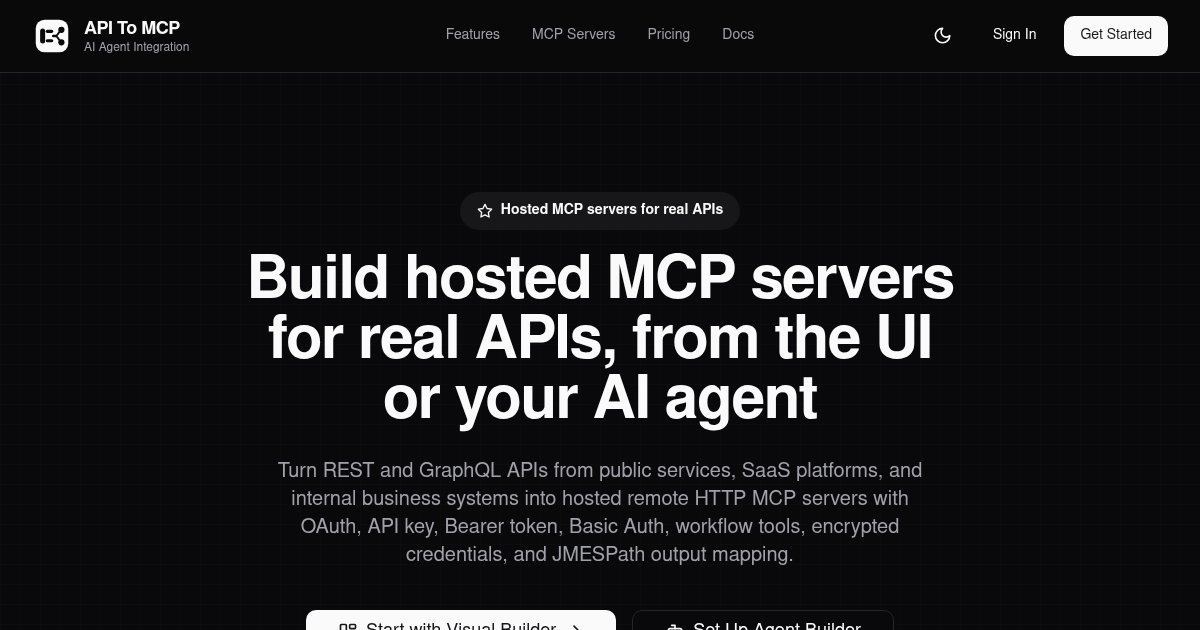 Capture d'écran de API to MCP