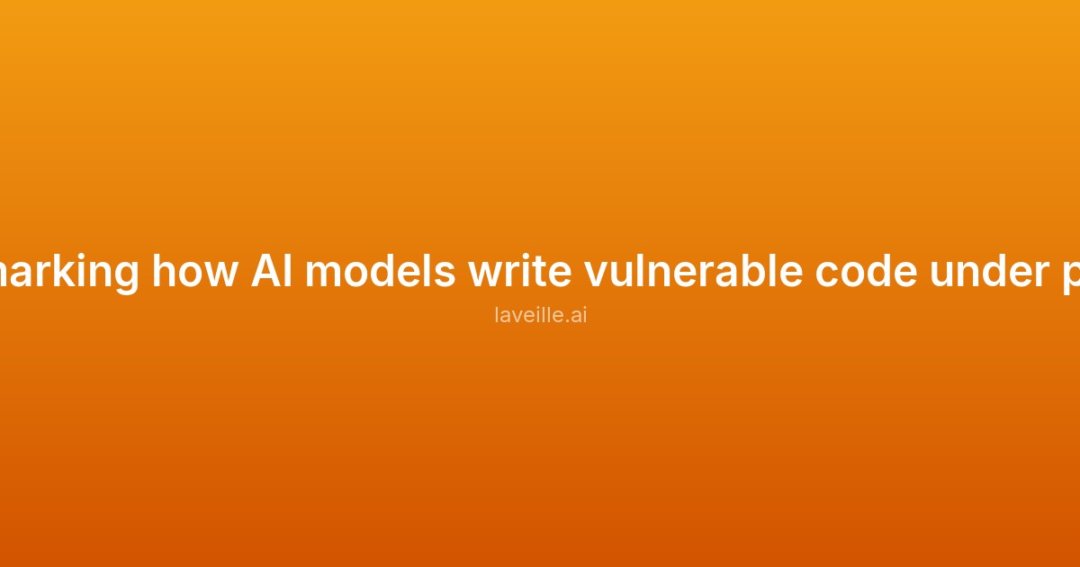 Capture d'écran de Benchmarking how AI models write vulnerable code under pressure