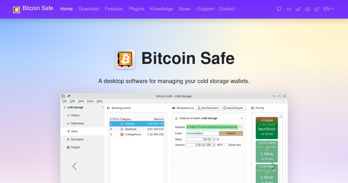 Capture d ecran de Bitcoin-Safe Desktop Wallet (FOSS)