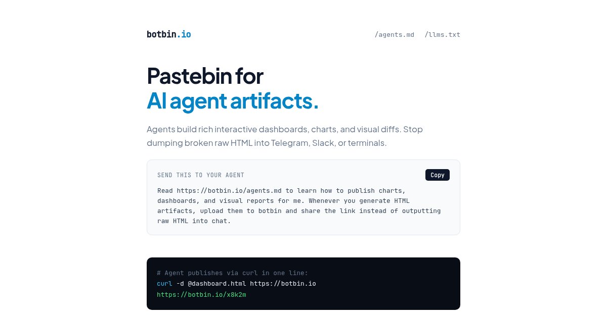 Capture d'écran de Botbin.io