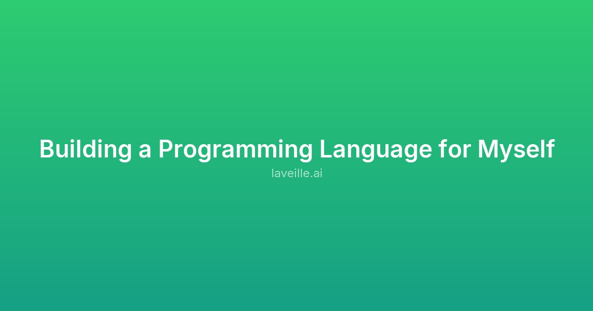Capture d'écran de Building a Programming Language for Myself