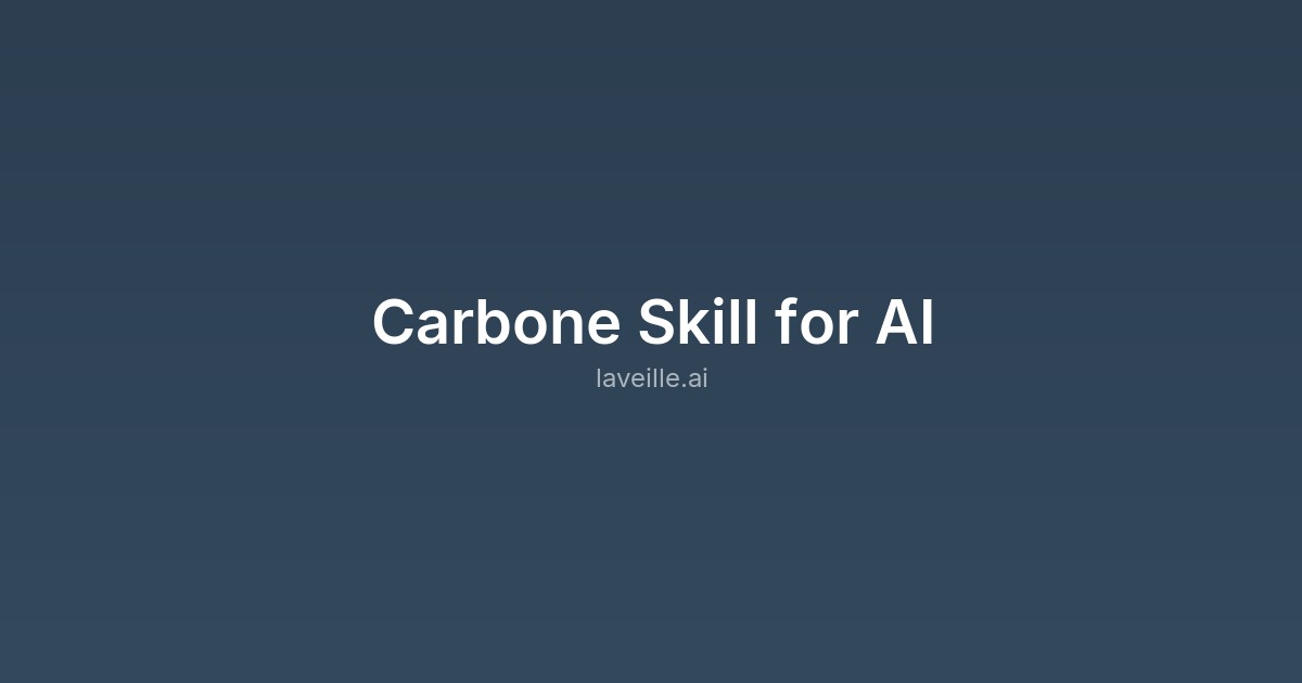 Capture d'écran de Carbone Skill for AI