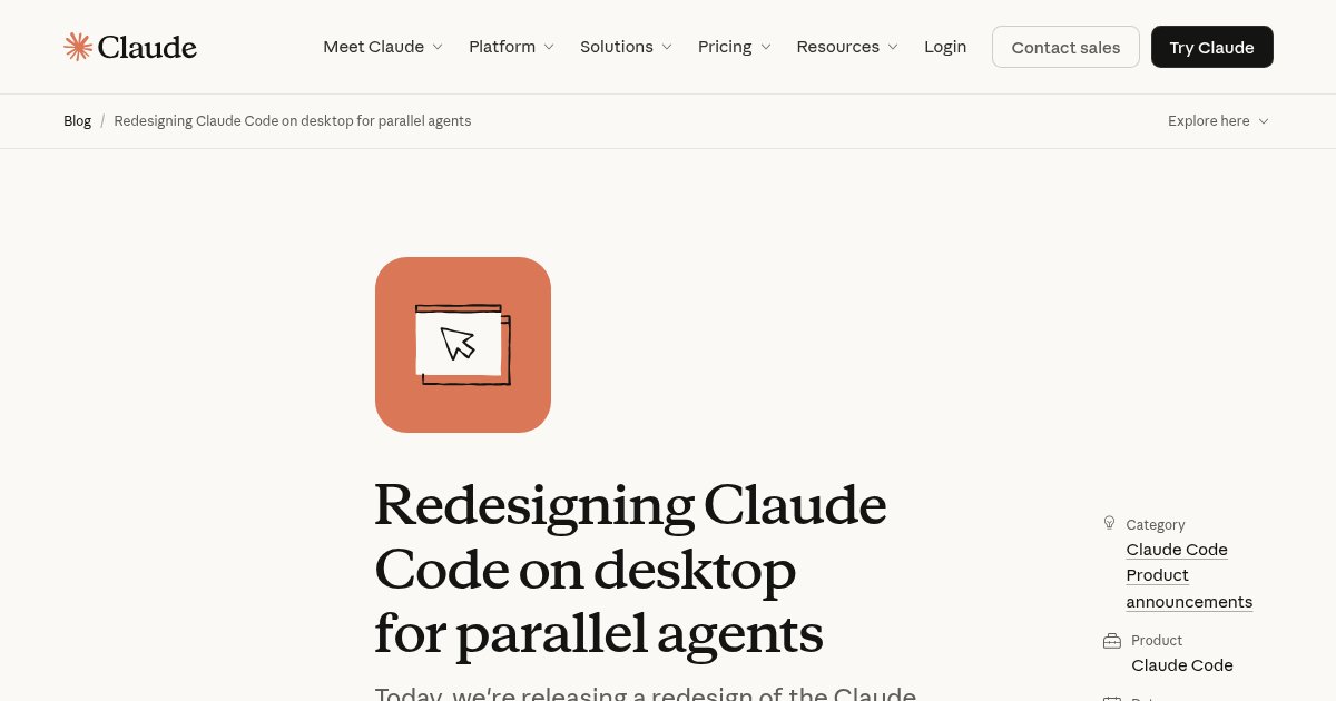 Capture d ecran de Claude Code Desktop App Redesigned