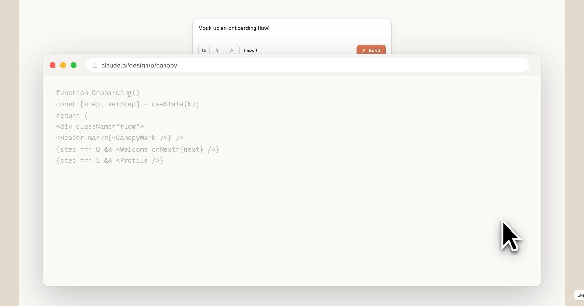 Capture d ecran de Claude Design
