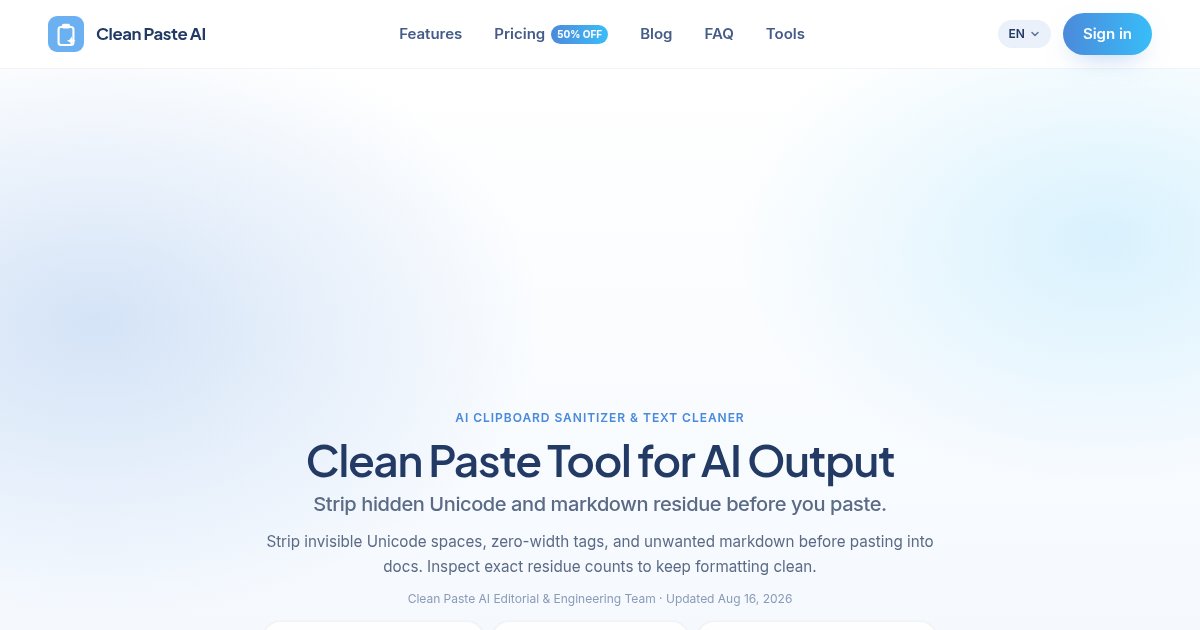 Capture d'écran de Clean Paste AI