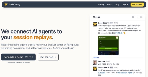 Capture d'écran de CodeCanary