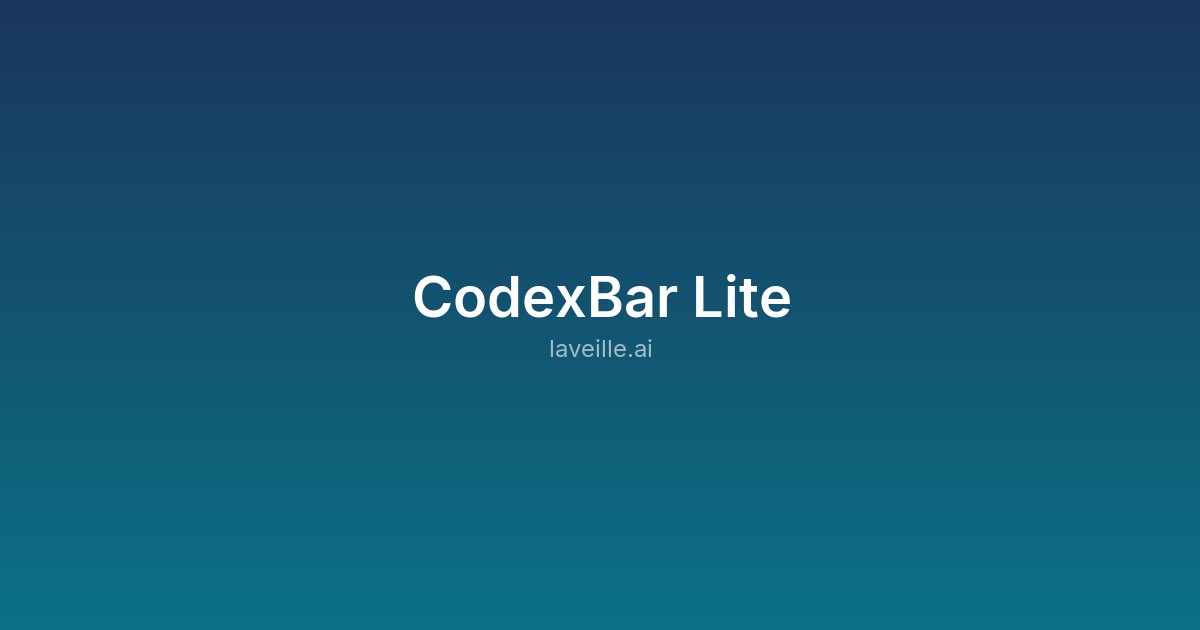 Capture d'écran de CodexBar Lite