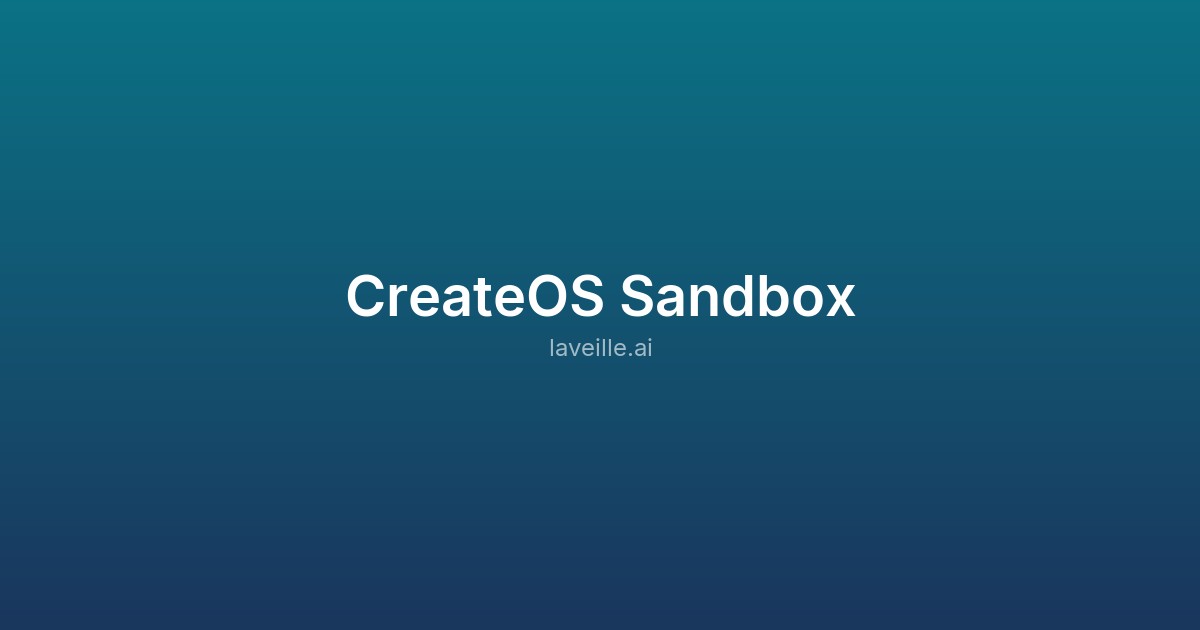Capture d'écran de CreateOS Sandbox