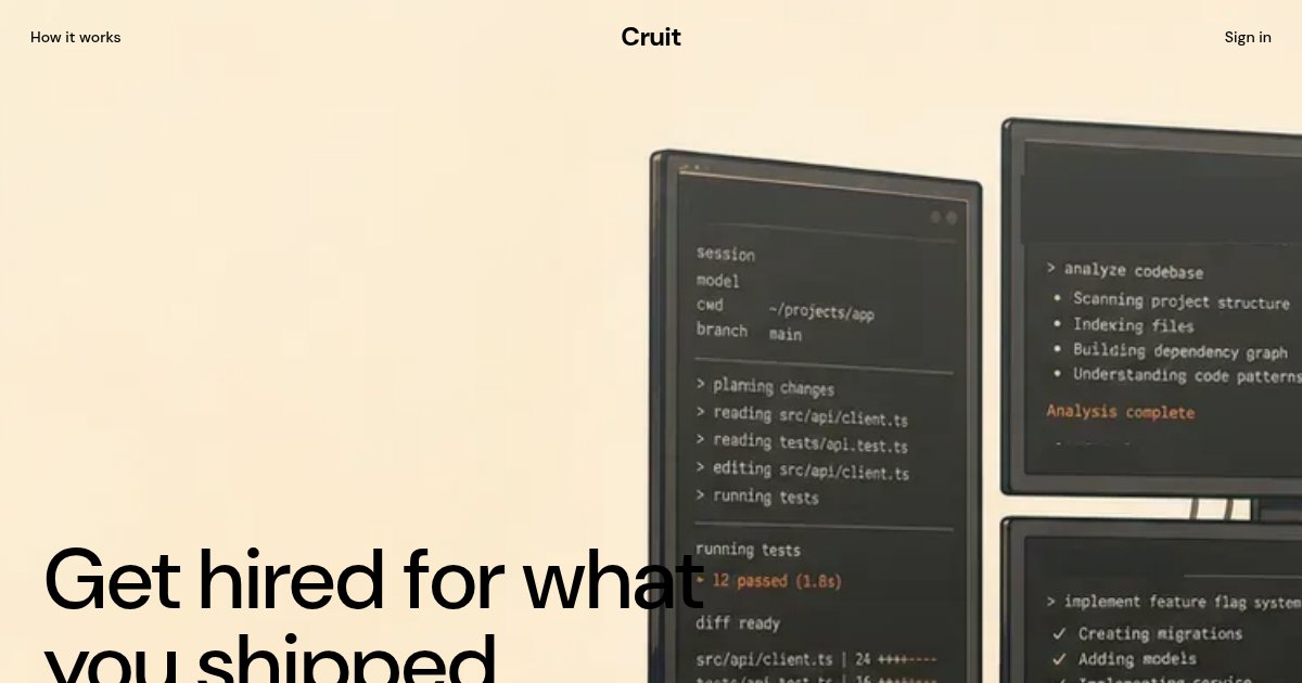 Capture d'écran de Cruit.dev