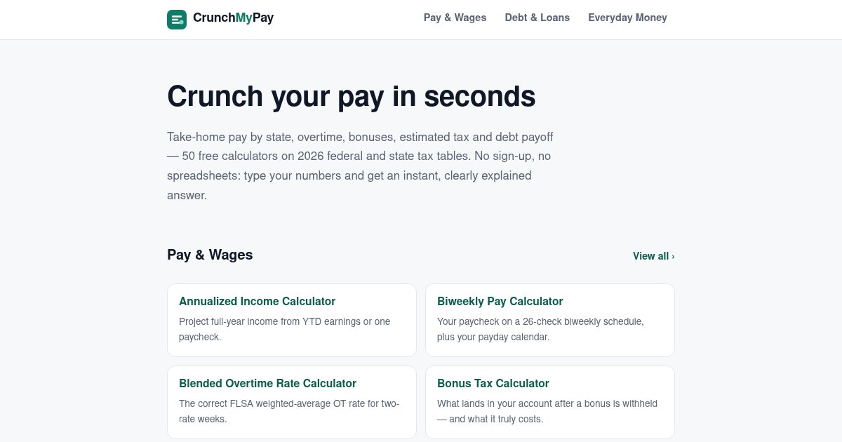Capture d'écran de CrunchMyPay
