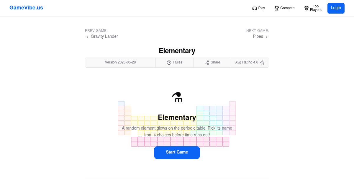 Capture d'écran de Daily vibe-coding video games, day 45: "Elementary"