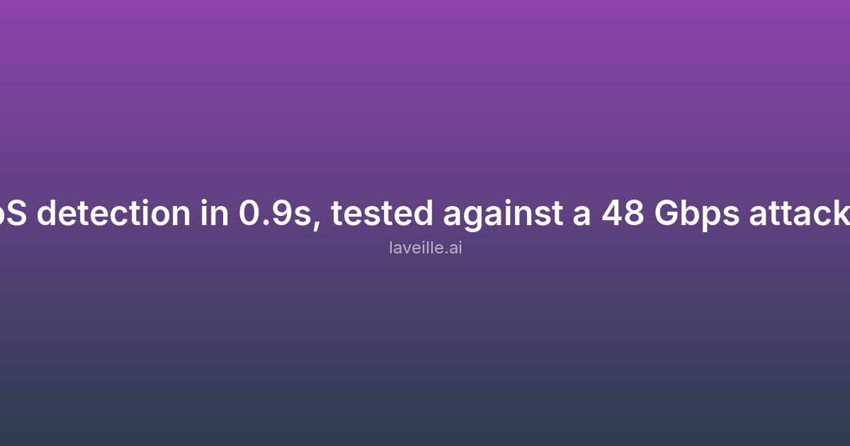 Capture d'écran de DDoS detection in 0.9s, tested against a 48 Gbps attack live