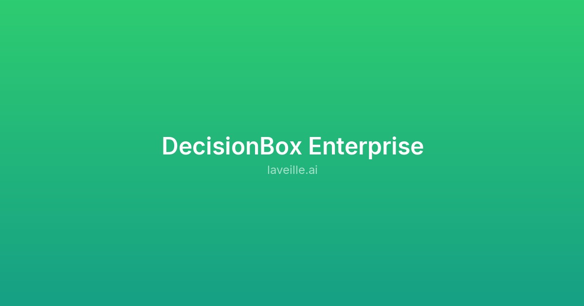 Capture d'écran de DecisionBox Enterprise