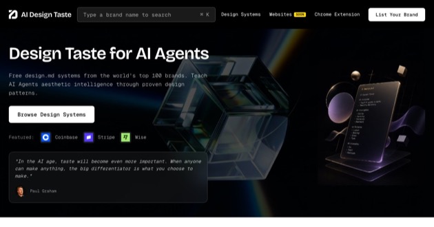 Capture d'écran de Design Taste for AI Agents