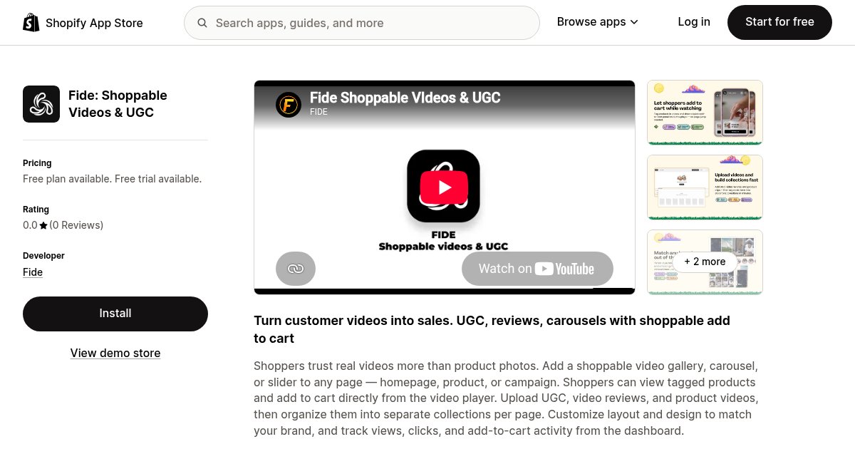 Capture d'écran de Fide Shopify App