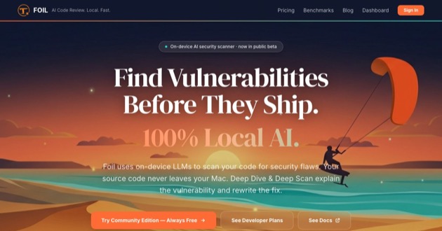 Capture d'écran de Foil AI Code Security