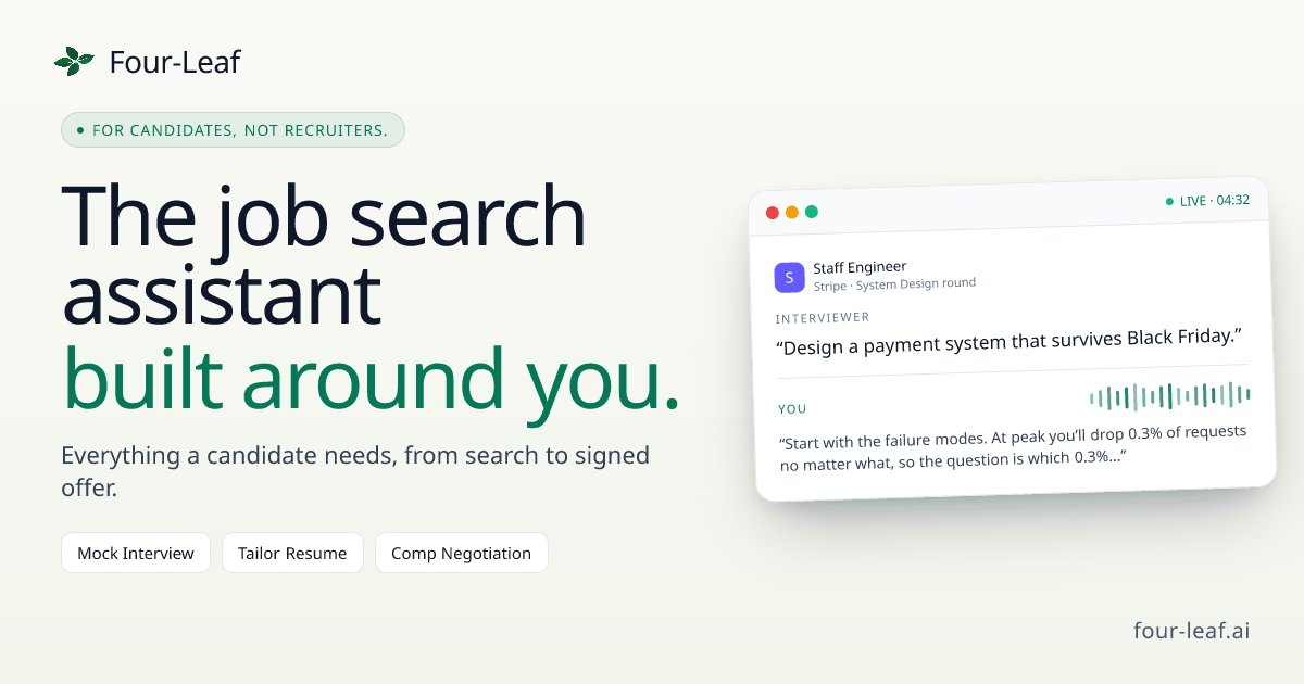 Capture d'écran de Four-Leaf job matches that find you automatically