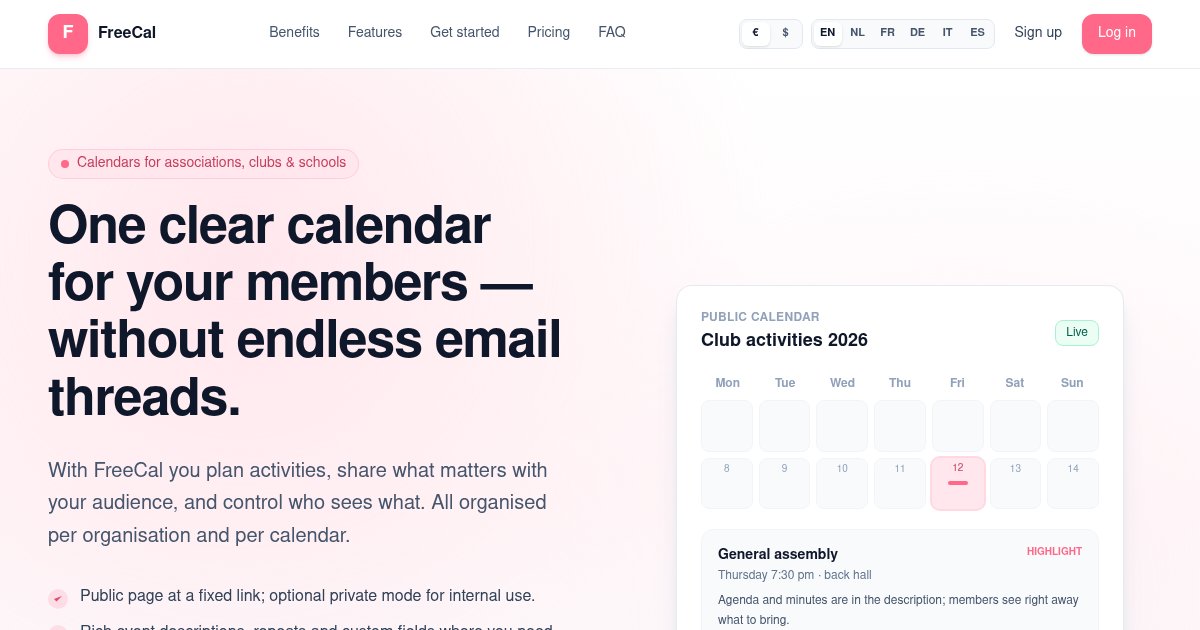Capture d'écran de Free activity calendar for schools, sports clubs, and organizations