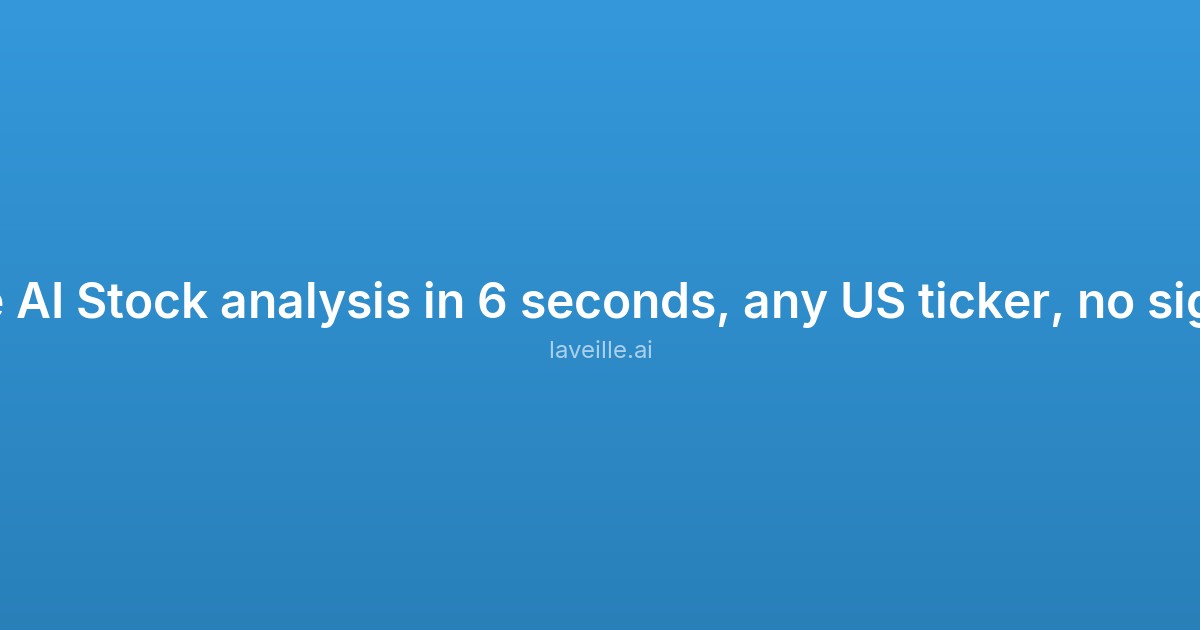 Capture d'écran de Free AI Stock analysis in 6 seconds, any US ticker, no signup