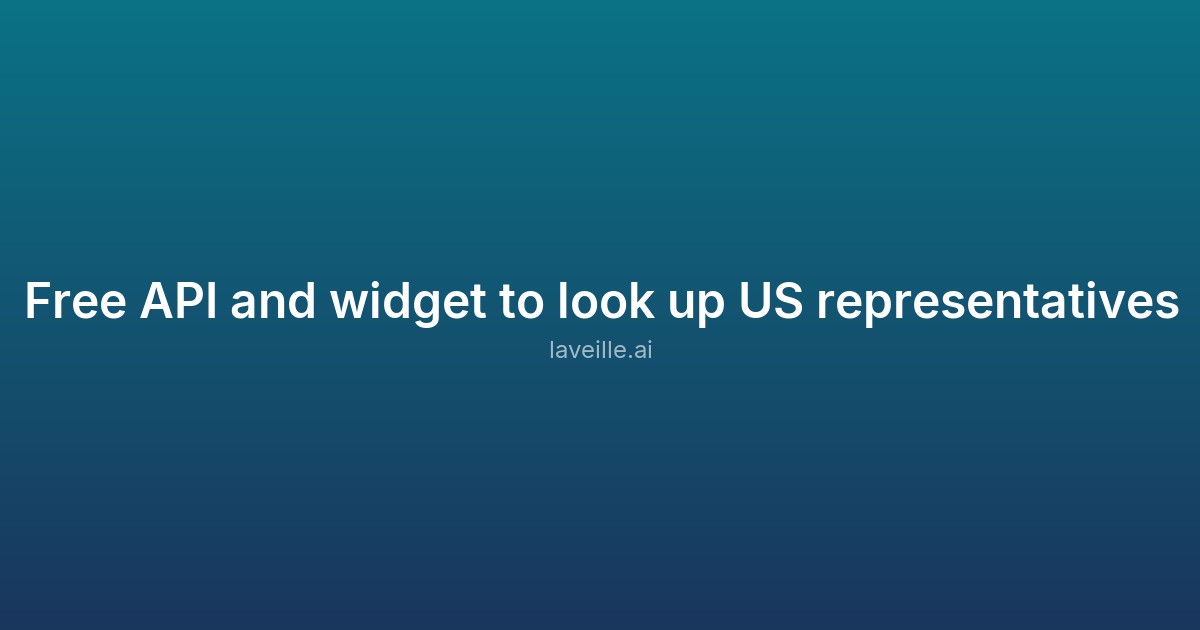 Capture d'écran de Free API and widget to look up US representatives