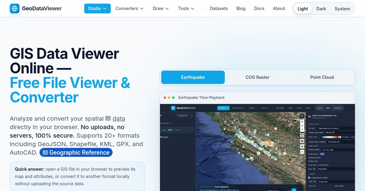 Capture d'écran de Free Online GIS Viewer and Format Converter