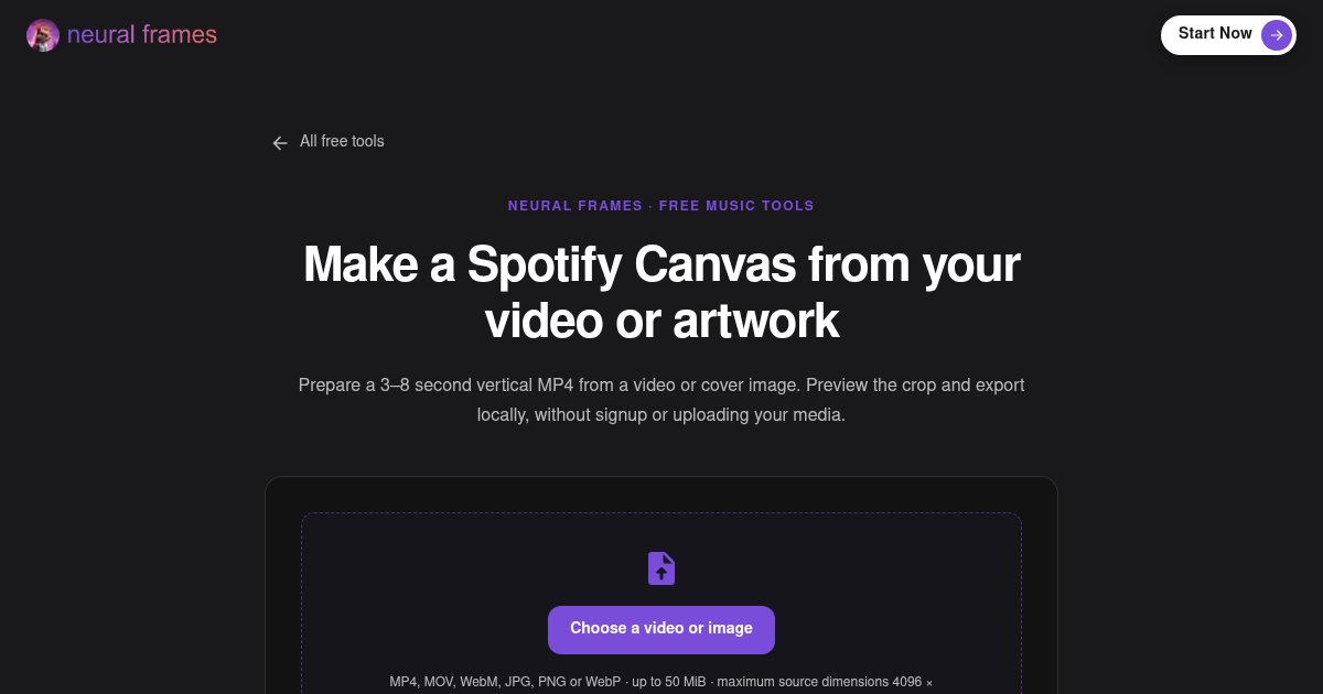Capture d'écran de Free Spotify Canvas Maker
