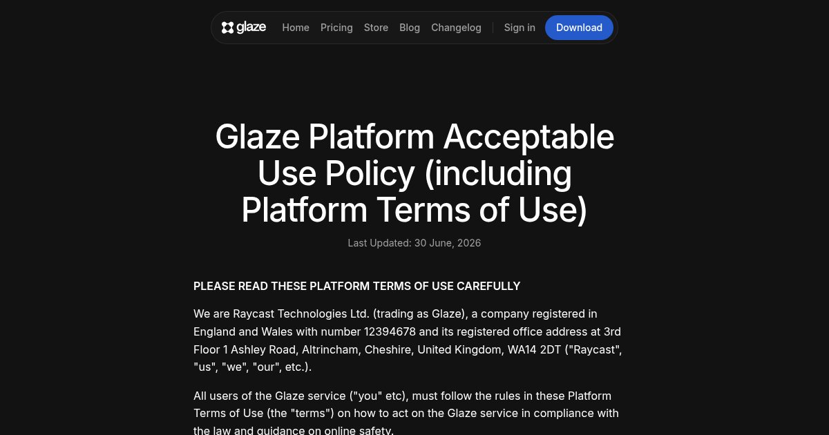 Capture d'écran de Glaze by Raycast
