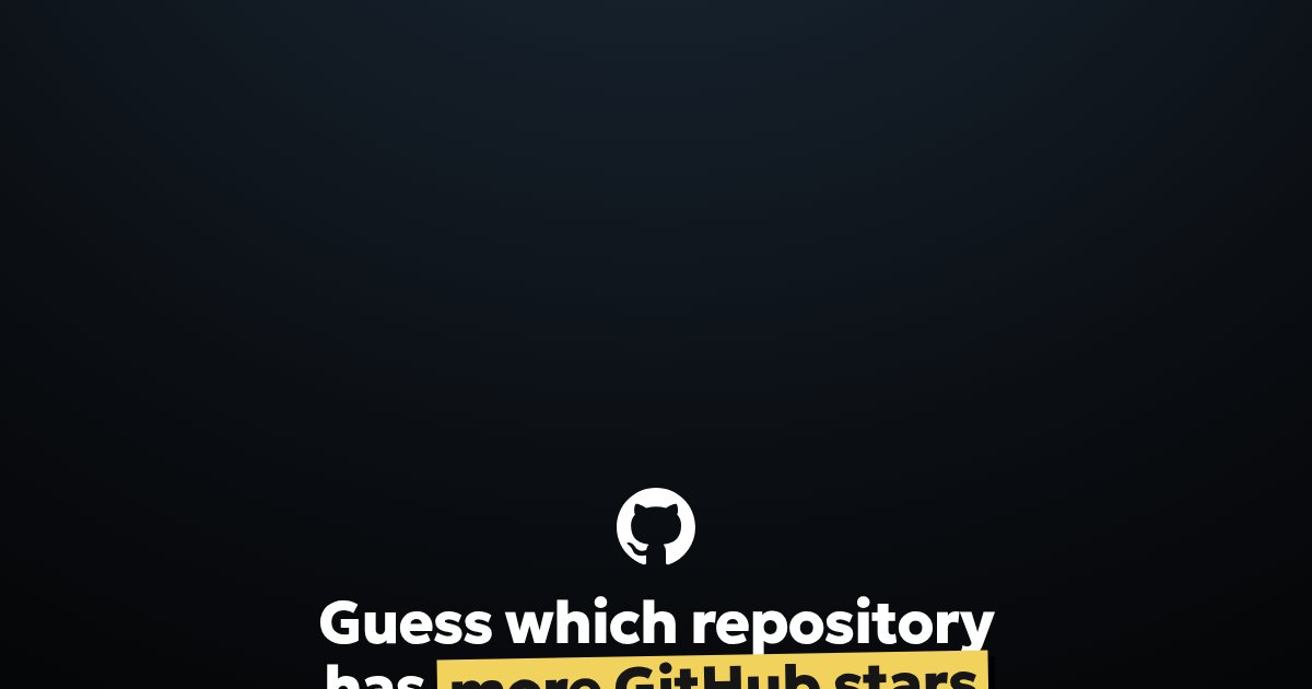 Capture d'écran de Guess which repository has more GitHub stars