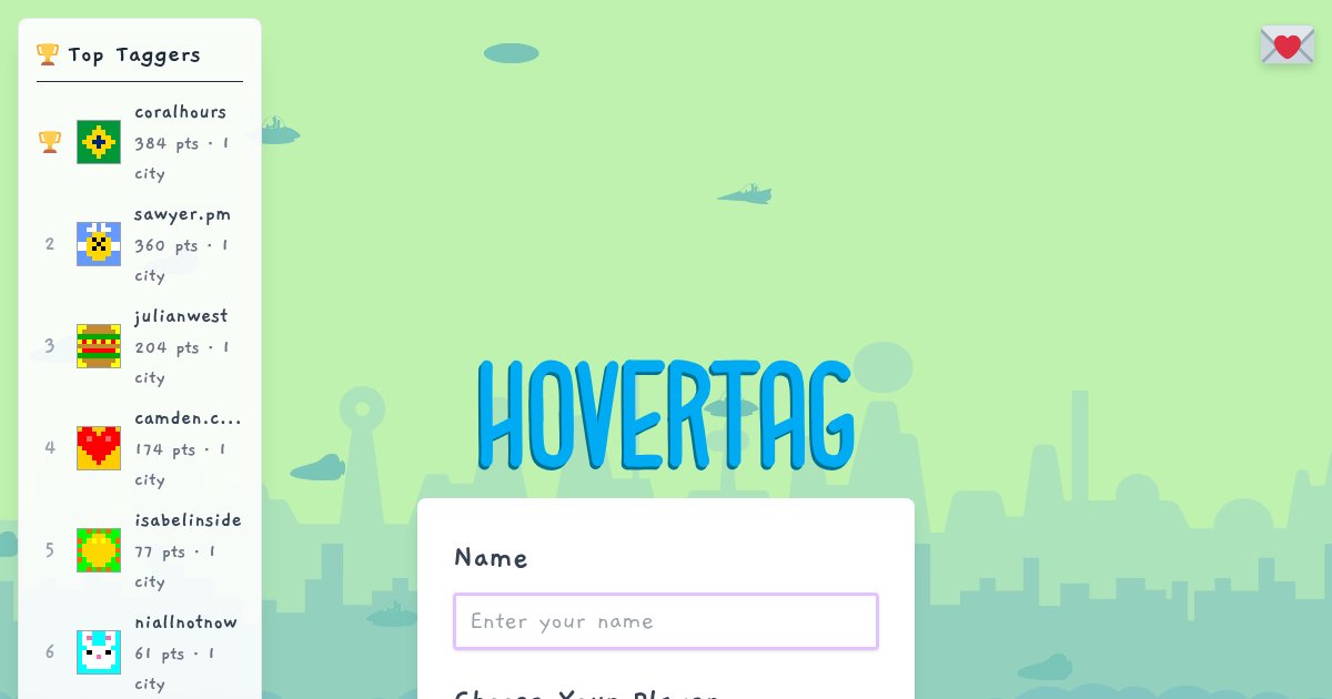 Capture d'écran de Hovertag.io fly around the world on a hoverboard and tag up big cities