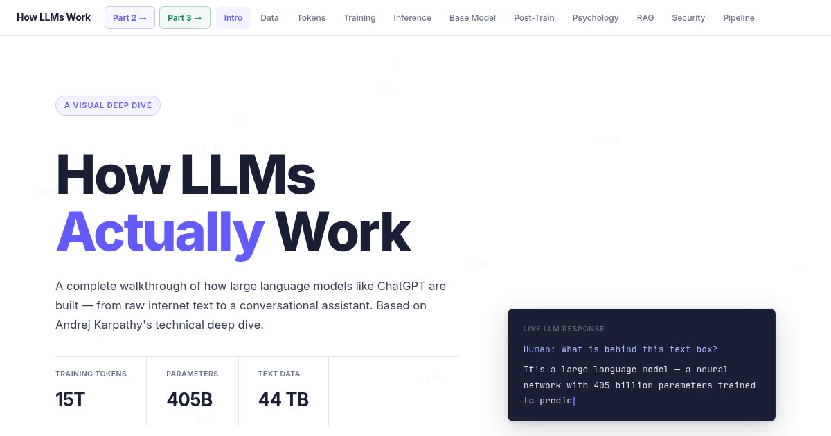 Capture d'écran de How LLMs Work