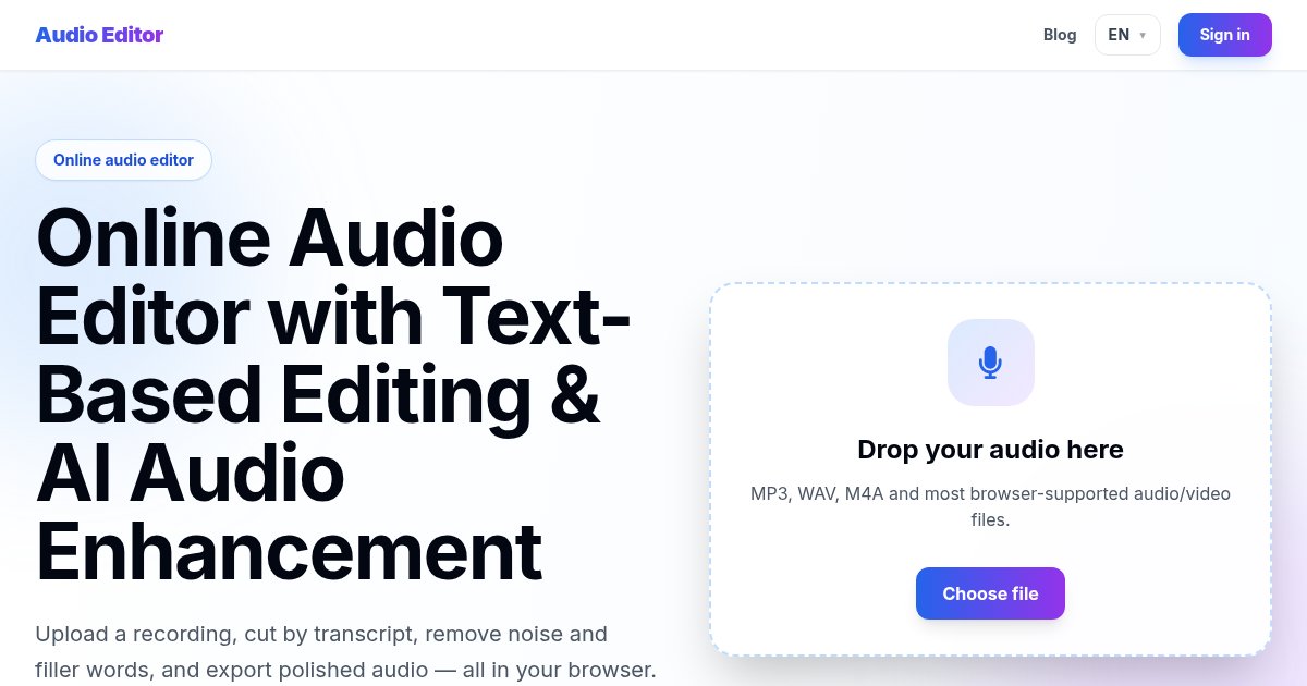 Capture d'écran de I Built a Free Text Based Audio Editor