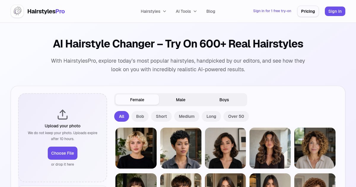 Capture d'écran de I built an AI hairstyle preview tool before your next haircut