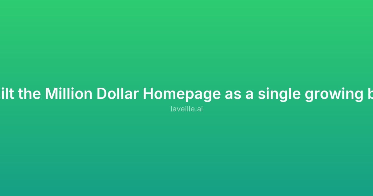 Capture d'écran de I rebuilt the Million Dollar Homepage as a single growing button