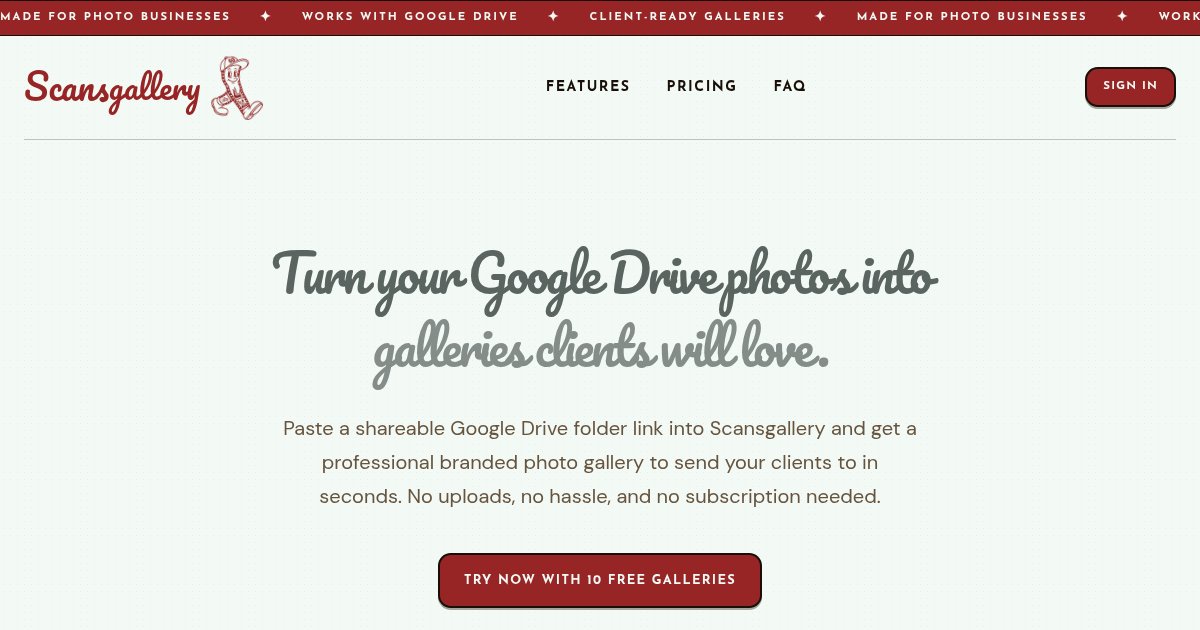 Capture d'écran de I turned Google Drive folders into professional photo galleries