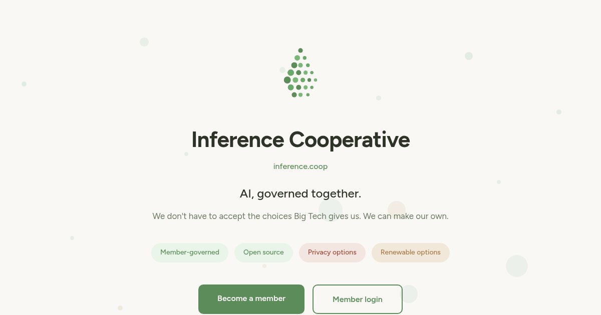 Capture d'écran de Inference Cooperative, user-governed AI