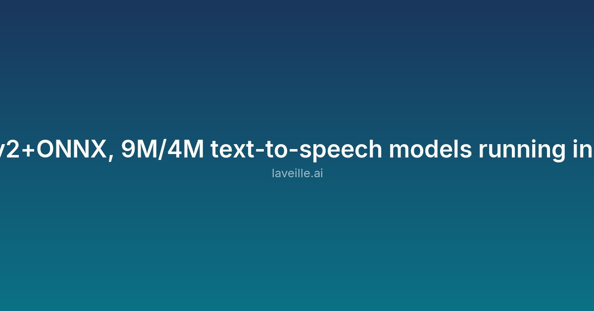Capture d'écran de Inflect TTS v2+ONNX, 9M/4M text-to-speech models running in the browser