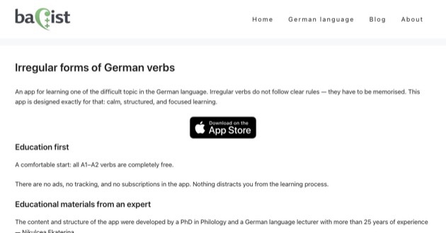 Capture d'écran de Irregular German Verbs