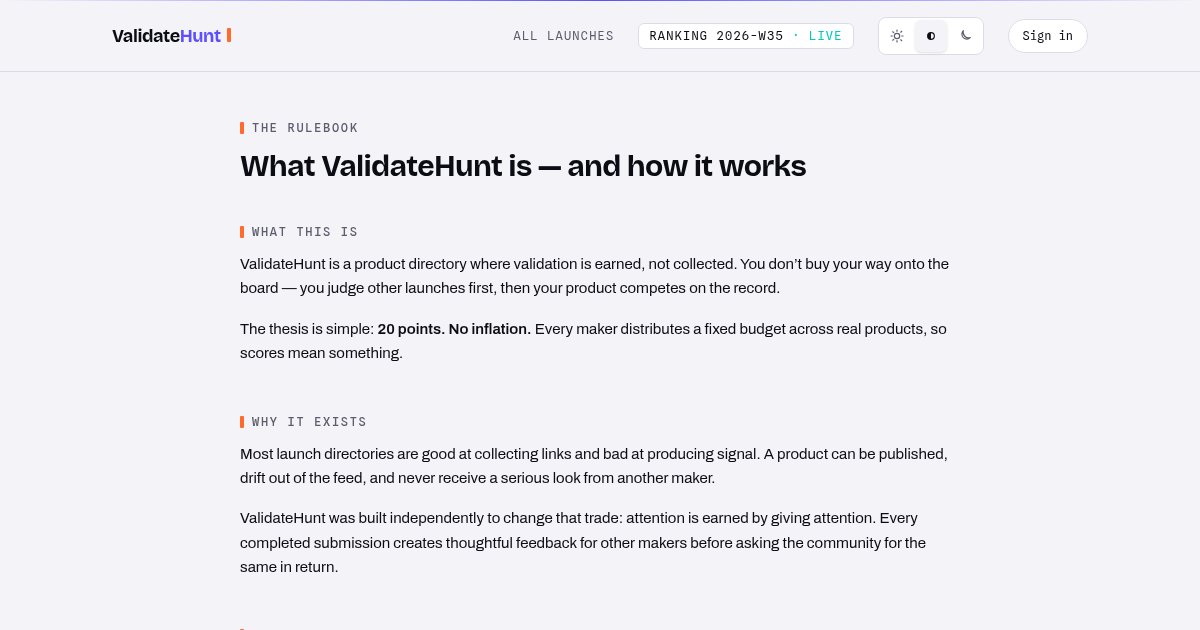 Capture d'écran de I've created a platform to help indie hackers with idea validation