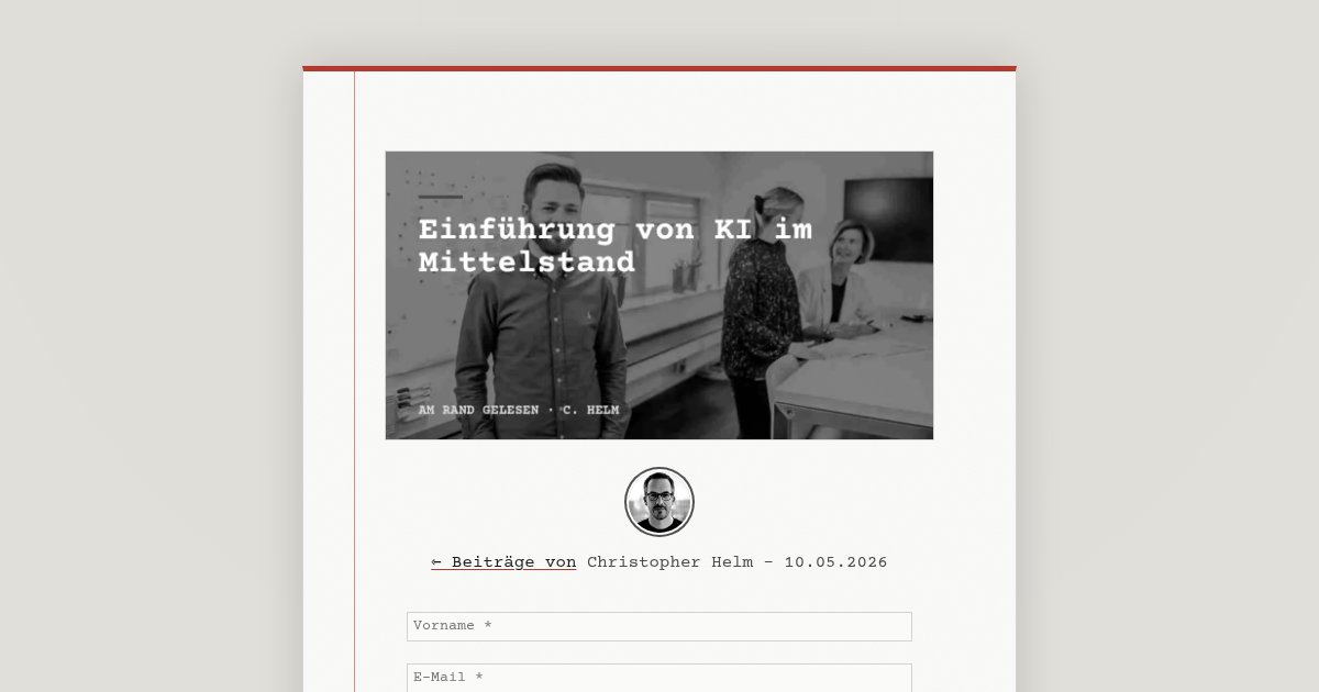 Capture d'écran de KI im Mittelstand oder KI-Frustration ? inkl. Demo