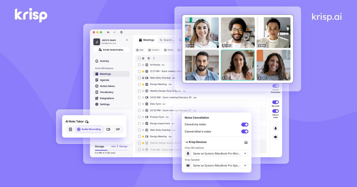 Capture d'écran de Krisp Voice Translation API