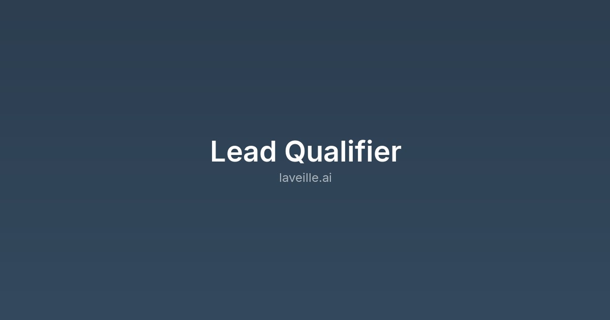 Capture d'écran de Lead Qualifier