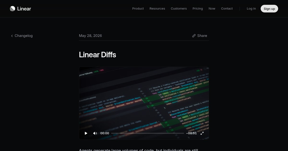 Capture d'écran de Linear Diffs