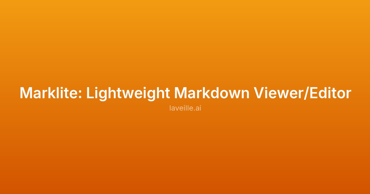 Capture d'écran de Marklite: Lightweight Markdown Viewer/Editor