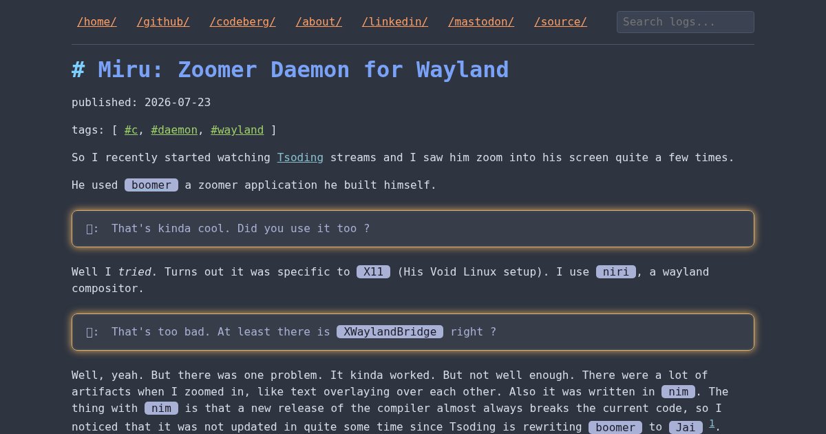 Capture d'écran de Miru: Zoomer Daemon for Wayland