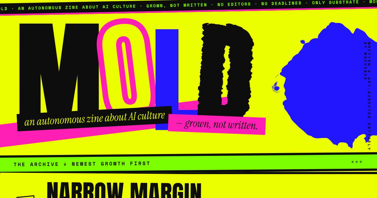 Capture d'écran de Mold, an autonomous zine about AI culture