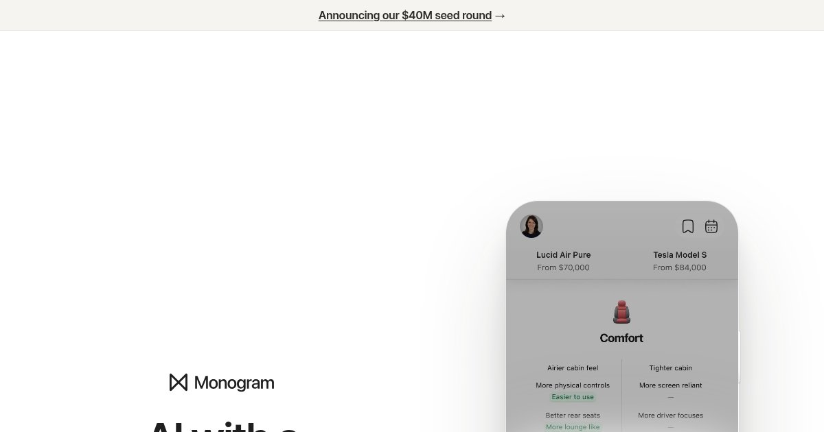 Capture d'écran de Monogram AI